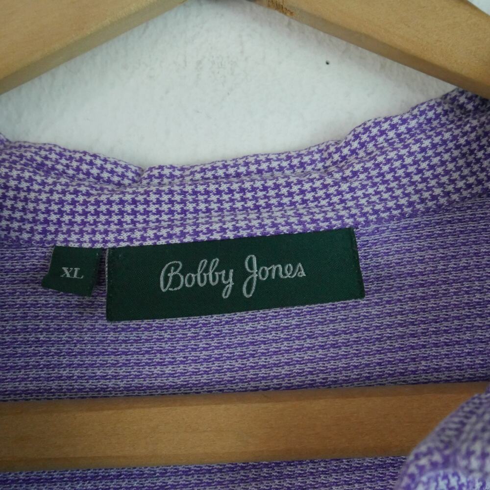 Augusta Masters Golf Polo Shirt XL Purple Houndstooth Cotton Old Money Preppy - Picture 2 of 5
